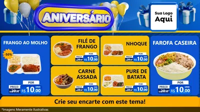 Modelo de TV para TV Horizontal com o tema Aniversário para Restaurante