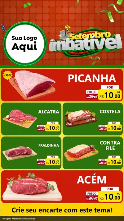 Modelo de TV para TV Vertical com o tema Setembro Imbatível para Açougue