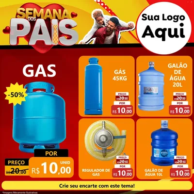 Modelo de Rede Social para Feed Facebook com o tema Semana Dos Pais para Água e gás