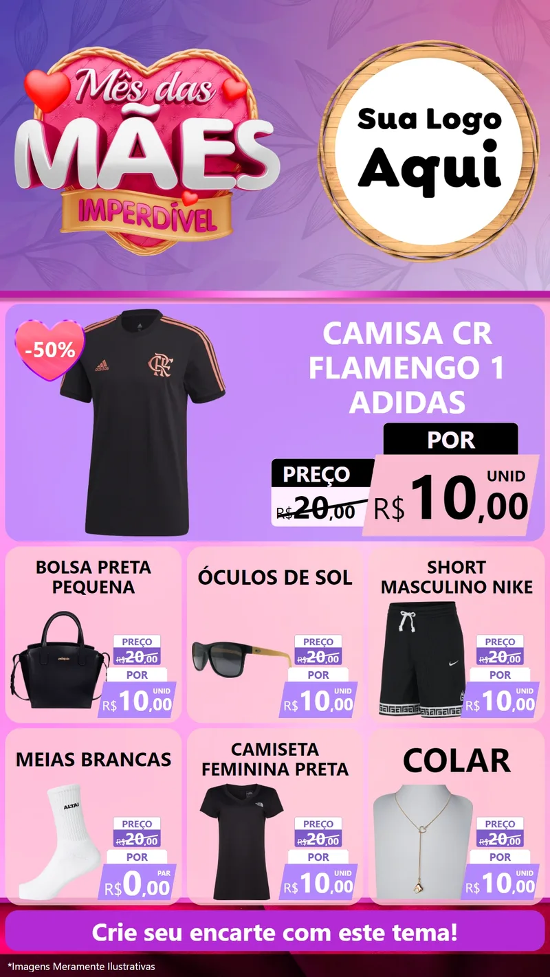Modelo de Rede Social para Stories com o tema Mês das Mães Imperdível para Roupas e acessórios