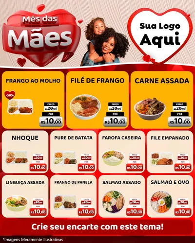 Modelo de Rede Social para Feed Instagram com o tema Mês das Mães para Restaurante