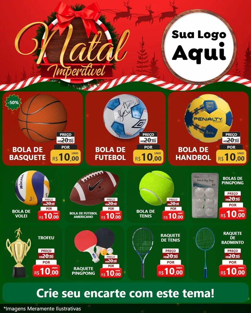 Modelo de Rede Social para Feed Instagram com o tema Natal Imperdível para Artigos Esportivos