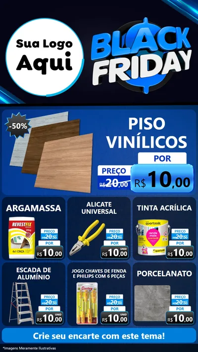 Modelo de Rede Social para Stories com o tema Black Friday para Material para Construção
