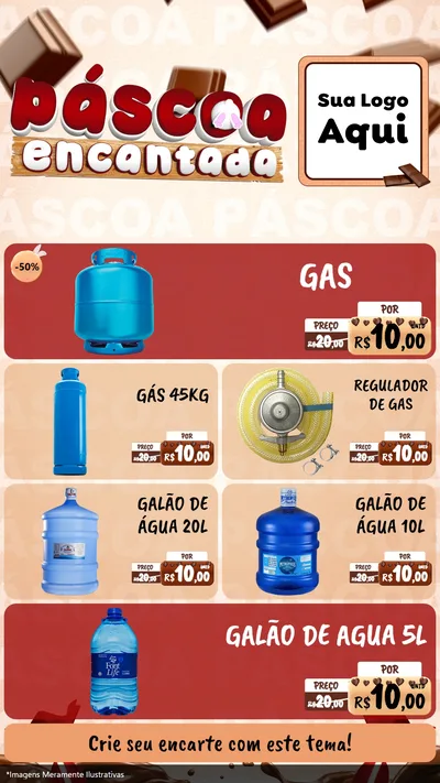 Modelo de TV para TV Vertical com o tema Páscoa Encantada para Água e gás