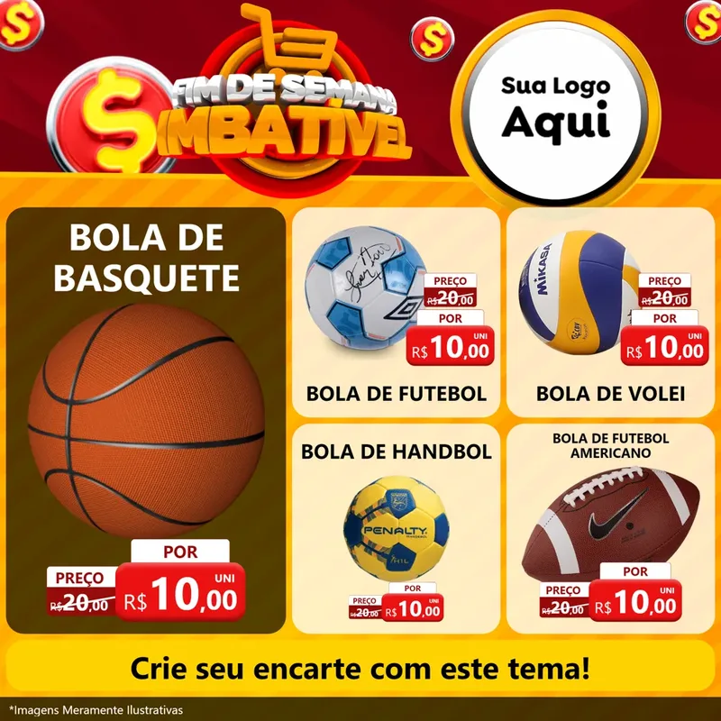 Modelo de Rede Social para Feed Facebook com o tema Fim de Semana Imbatível para Artigos Esportivos