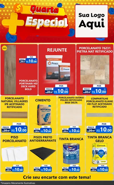Modelo de Encarte para Encarte Grande com o tema Quarta Mais Especial para Pisos e revestimentos