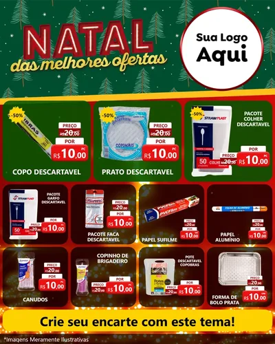 Modelo de Rede Social para Feed Instagram com o tema Natal das Melhores Ofertas para Embalagens