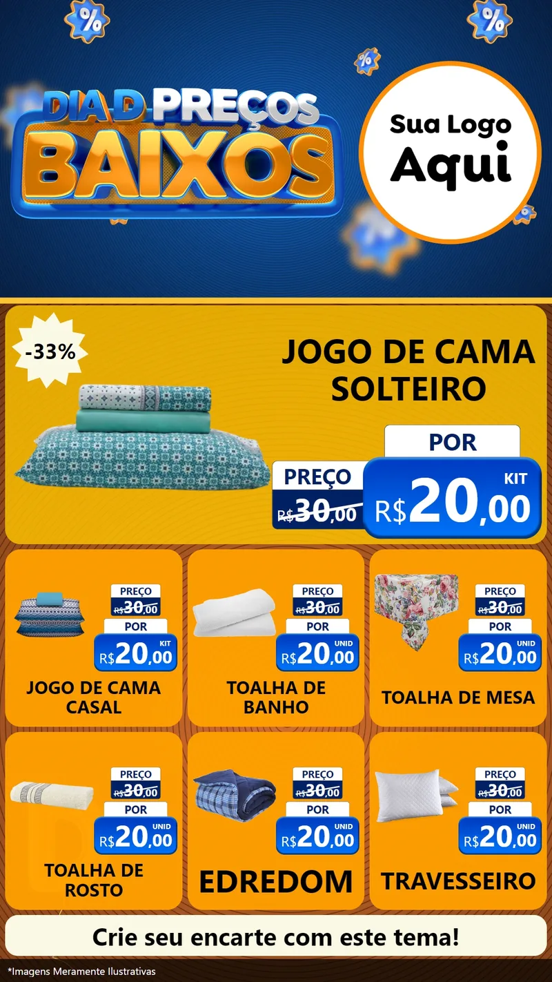 Modelo de Rede Social para Stories com o tema Dia D Preço Baixo para Cama, Mesa e Banho