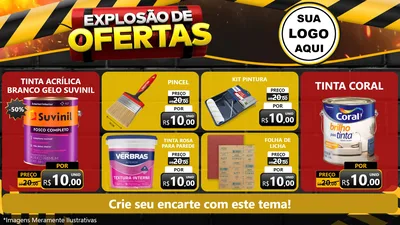 Modelo de TV para TV Horizontal com o tema Explosão de Ofertas para Tintas e Ferramentas