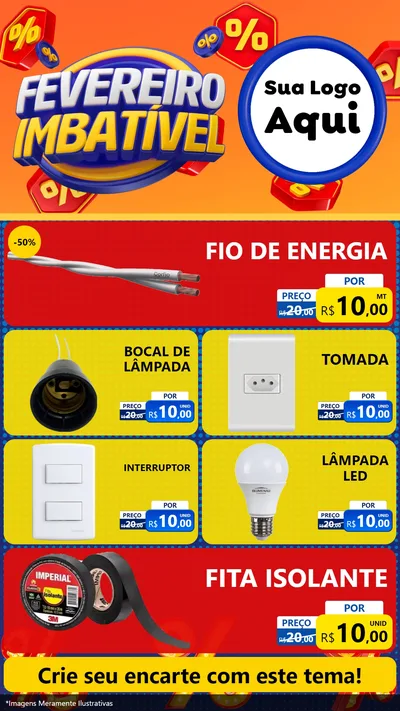 Modelo de TV para TV Vertical com o tema Fevereiro Imbatível para Materiais Elétricos