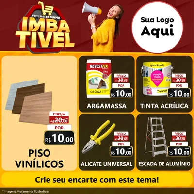 Modelo de Rede Social para Feed Facebook com o tema Fim de Semana Imbatível para Material para Construção