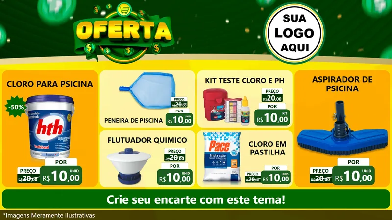 Modelo de TV para TV Horizontal com o tema Oferta para Produtos para Piscina