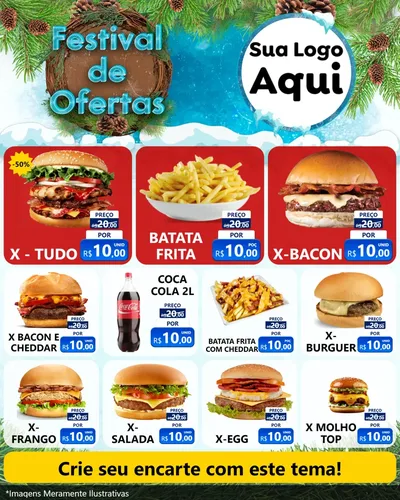 Modelo de Rede Social para Feed Instagram com o tema Festival de Ofertas - Inverno para Hamburgueria