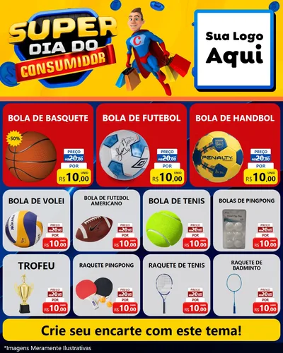 Modelo de Rede Social para Feed Instagram com o tema Super Dia do Consumidor para Artigos Esportivos