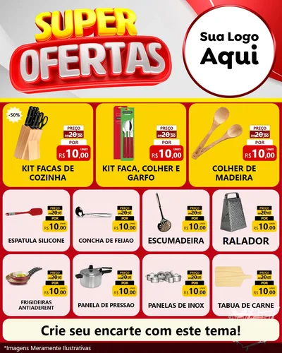Modelo de Rede Social para Feed Instagram com o tema Super Ofertas para Utilidades Domésticas