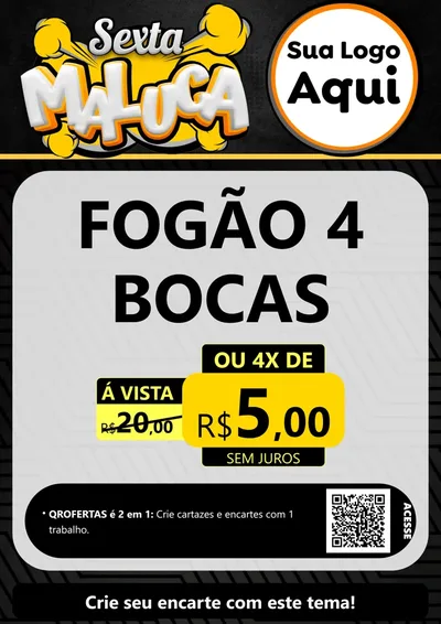 Modelo de Cartaz para Cartaz A4 Vertical com o tema Sexta Maluca para Móveis e Eletro
