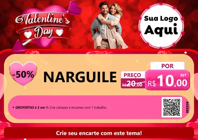 Modelo de Cartaz para Cartaz A4 Horizontal com o tema Valentine's Day para Tabacaria