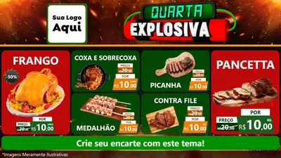 Modelo de TV para TV Horizontal com o tema Quarta Explosiva para Assados