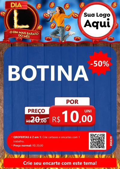 Modelo de Cartaz para Cartaz A4 Vertical com o tema Dia L - O Dia Mais Barato Do Mês para Agropecuária