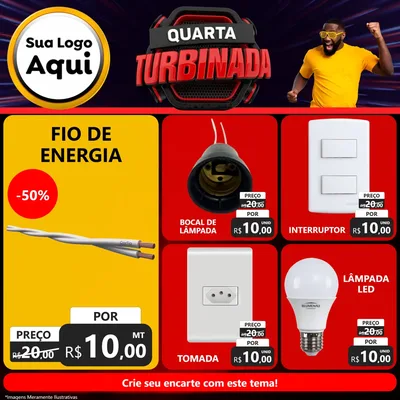 Modelo de Rede Social para Feed Facebook com o tema Quarta Turbinada para Materiais Elétricos