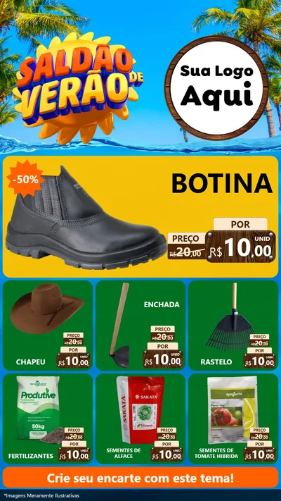 Modelo de Rede Social para Stories com o tema Saldão de Verão para Agropecuária