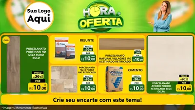Modelo de TV para TV Horizontal com o tema Hora da Oferta para Pisos e revestimentos