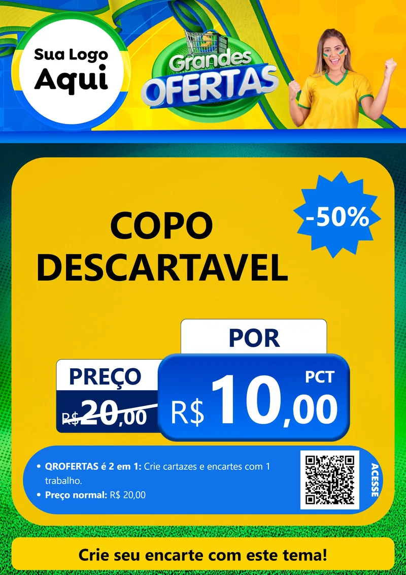 Modelo de Cartaz para Cartaz A4 Vertical com o tema Grandes Ofertas para Embalagens