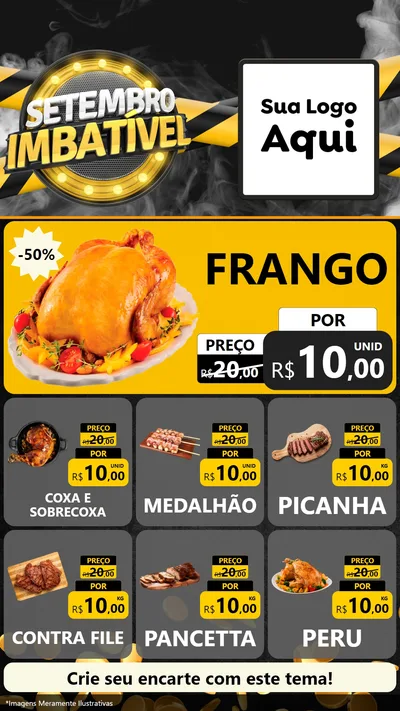 Modelo de Rede Social para Stories com o tema Setembro Imbatível para Assados