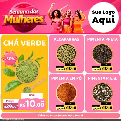 Modelo de Rede Social para Feed Facebook com o tema Semana das Mulheres para Produtos Naturais