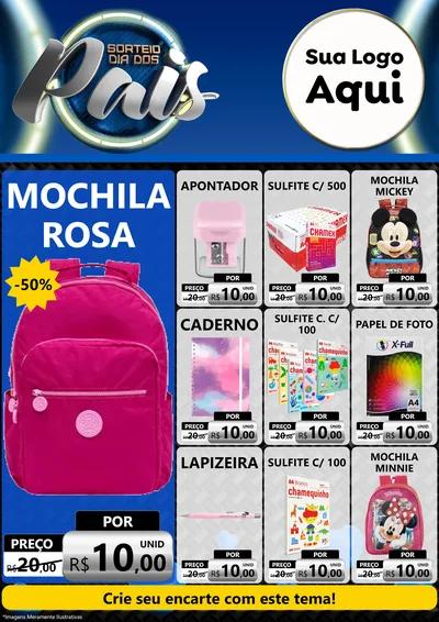 Modelo de Encarte para Encarte A4 Vertical com o tema Sorteio Dia Dos Pais para Papelaria
