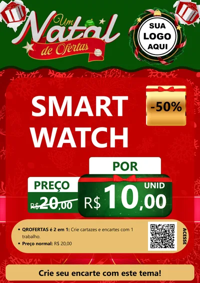 Modelo de Cartaz para Cartaz A4 Vertical com o tema Um Natal de Ofertas para Informática