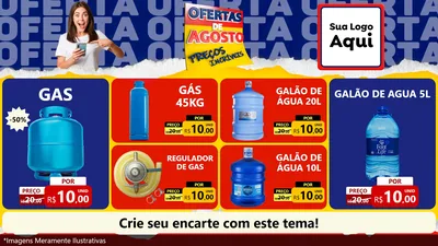 Modelo de TV para TV Horizontal com o tema Ofertas de Agosto - Preços Incríveis para Água e gás