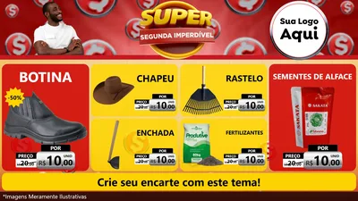 Modelo de TV para TV Horizontal com o tema Super Segunda Imperdível para Agropecuária