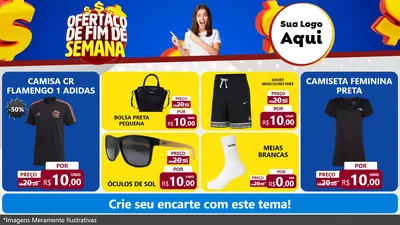 Modelo de TV para TV Horizontal com o tema Ofertaço de Fim de Semana para Roupas e acessórios