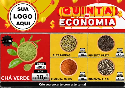 Modelo de Encarte para Encarte A4 Horizontal com o tema Quinta da Economia para Produtos Naturais