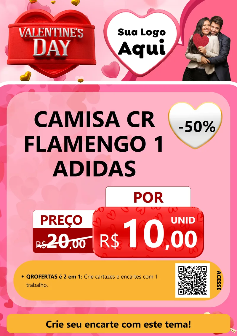 Modelo de Cartaz para Cartaz A4 Vertical com o tema Valentine's Day para Roupas e acessórios