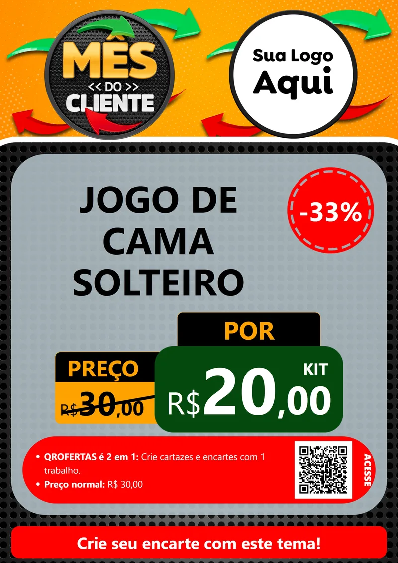 Modelo de Cartaz para Cartaz A4 Vertical com o tema Mês do Cliente para Cama, Mesa e Banho