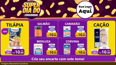 Modelo de TV para TV Horizontal com o tema Super Dia do Consumidor para Peixaria