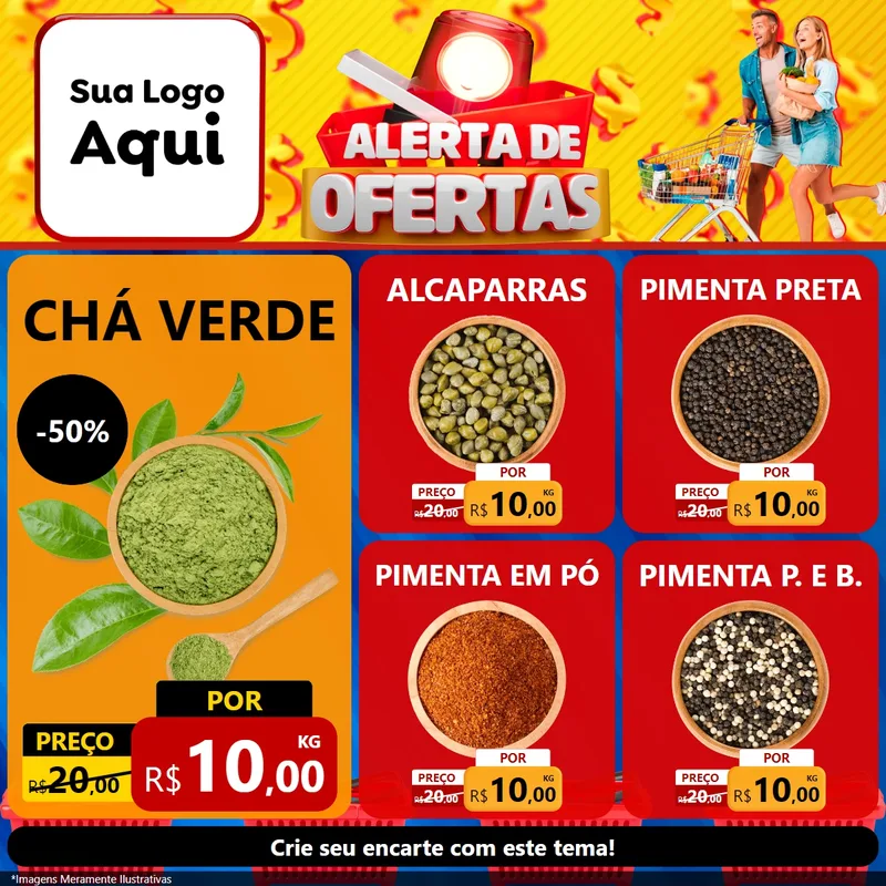 Modelo de Rede Social para Feed Facebook com o tema Alerta de Ofertas para Produtos Naturais