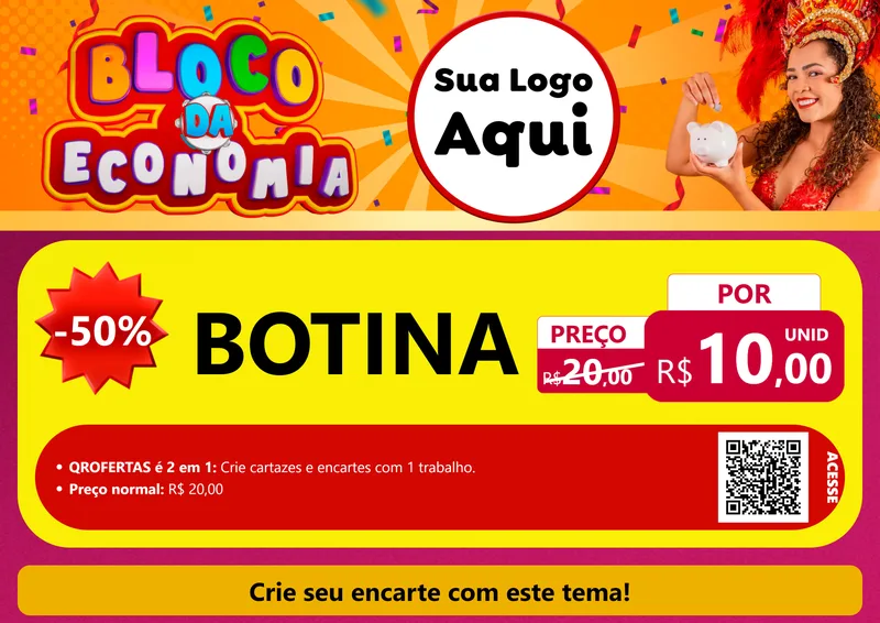 Modelo de Cartaz para Cartaz A4 Horizontal com o tema Bloco da Economia para Agropecuária