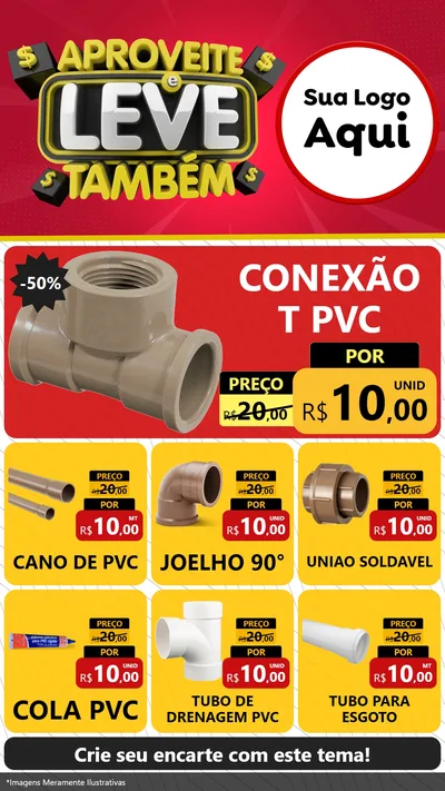 Modelo de Rede Social para Stories com o tema Aproveite e Leve Também para Tubos e conexões