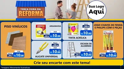 Modelo de TV para TV Horizontal com o tema Terça-feira da Reforma para Material para Construção