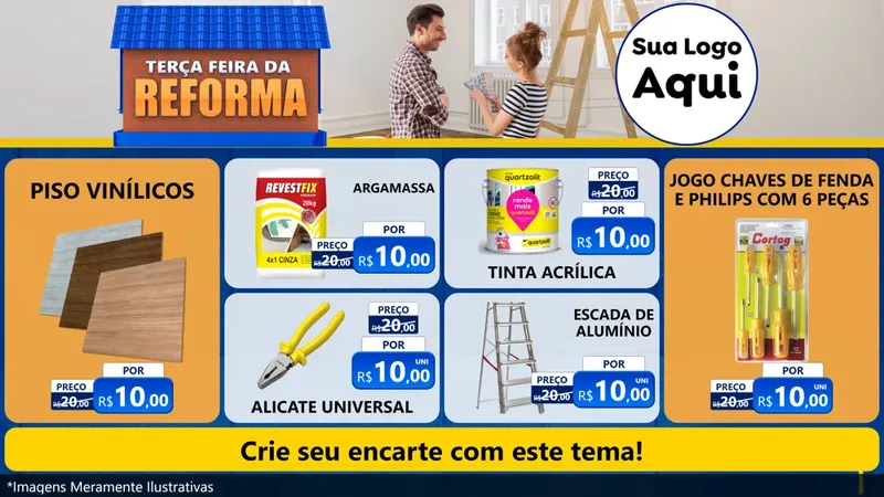 Modelo de TV para TV Horizontal com o tema Terça-feira da Reforma para Material para Construção