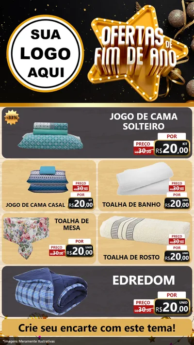 Modelo de TV para TV Vertical com o tema Ofertas de Fim de Ano para Cama, Mesa e Banho