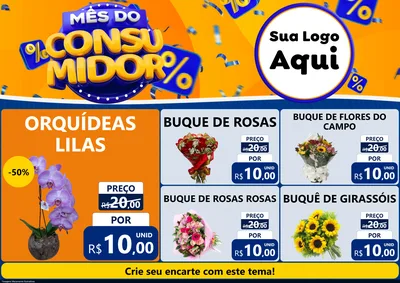 Modelo de Encarte para Encarte A4 Horizontal com o tema Mês do Consumidor para Floricultura e jardim