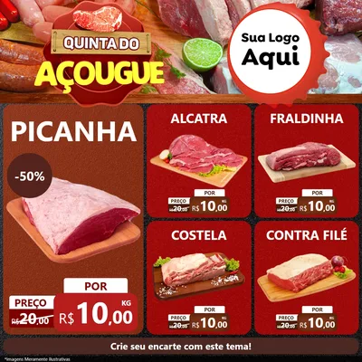 Modelo de Rede Social para Feed Facebook com o tema Quinta do Açougue para Açougue