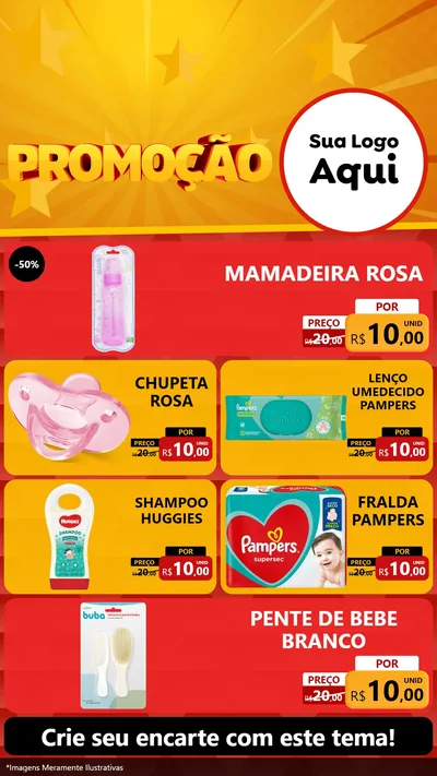 Modelo de TV para TV Vertical com o tema Promoção para Bebês