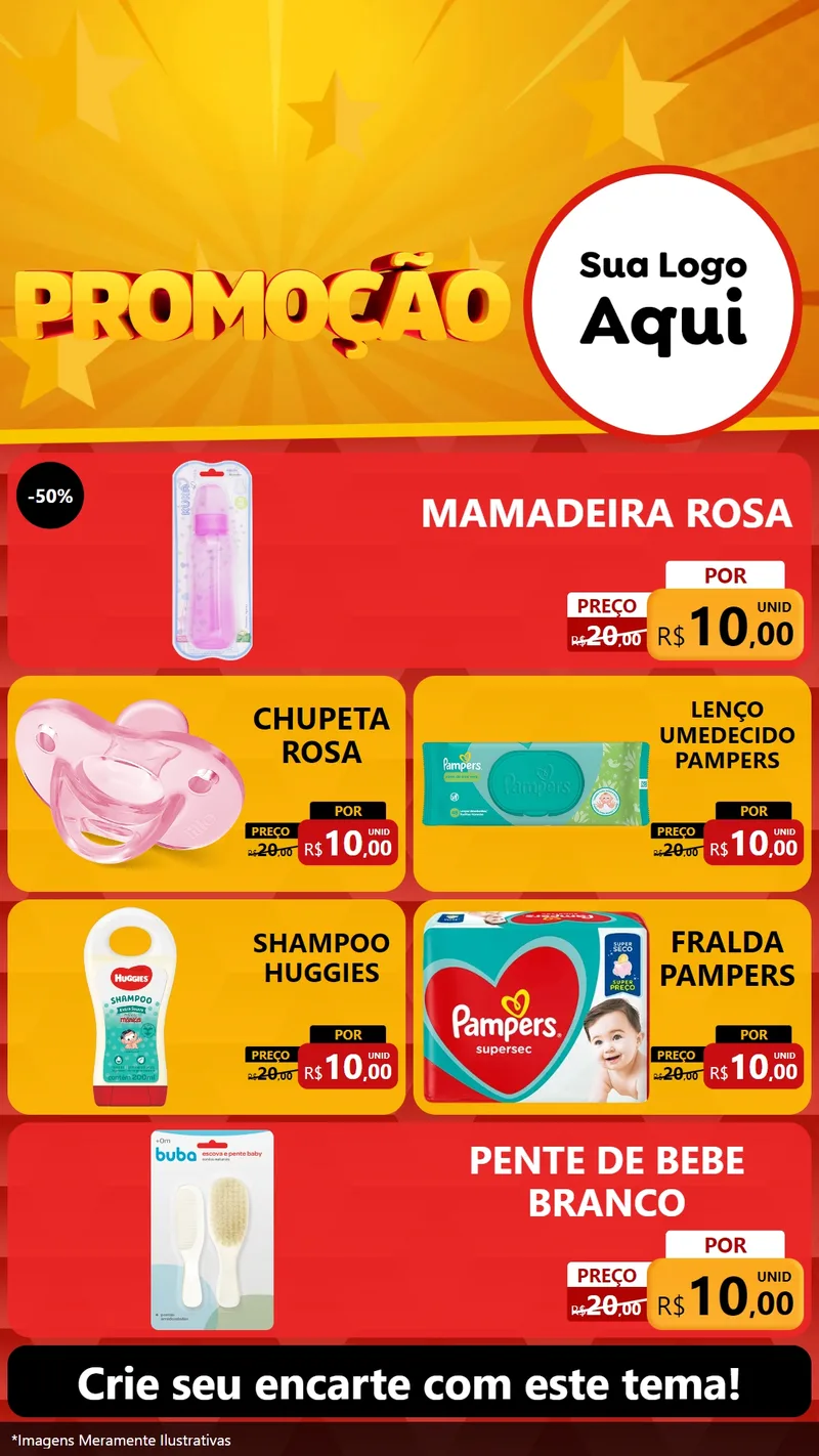 Modelo de TV para TV Vertical com o tema Promoção para Bebês