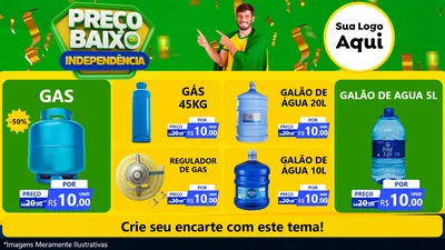 Modelo de TV para TV Horizontal com o tema Preço Baixo de Independência para Água e gás