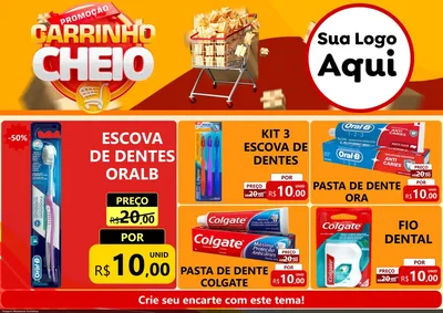 Modelo de Encarte para Encarte A4 Horizontal com o tema Promoção carrinho cheio para Higiene Pessoal